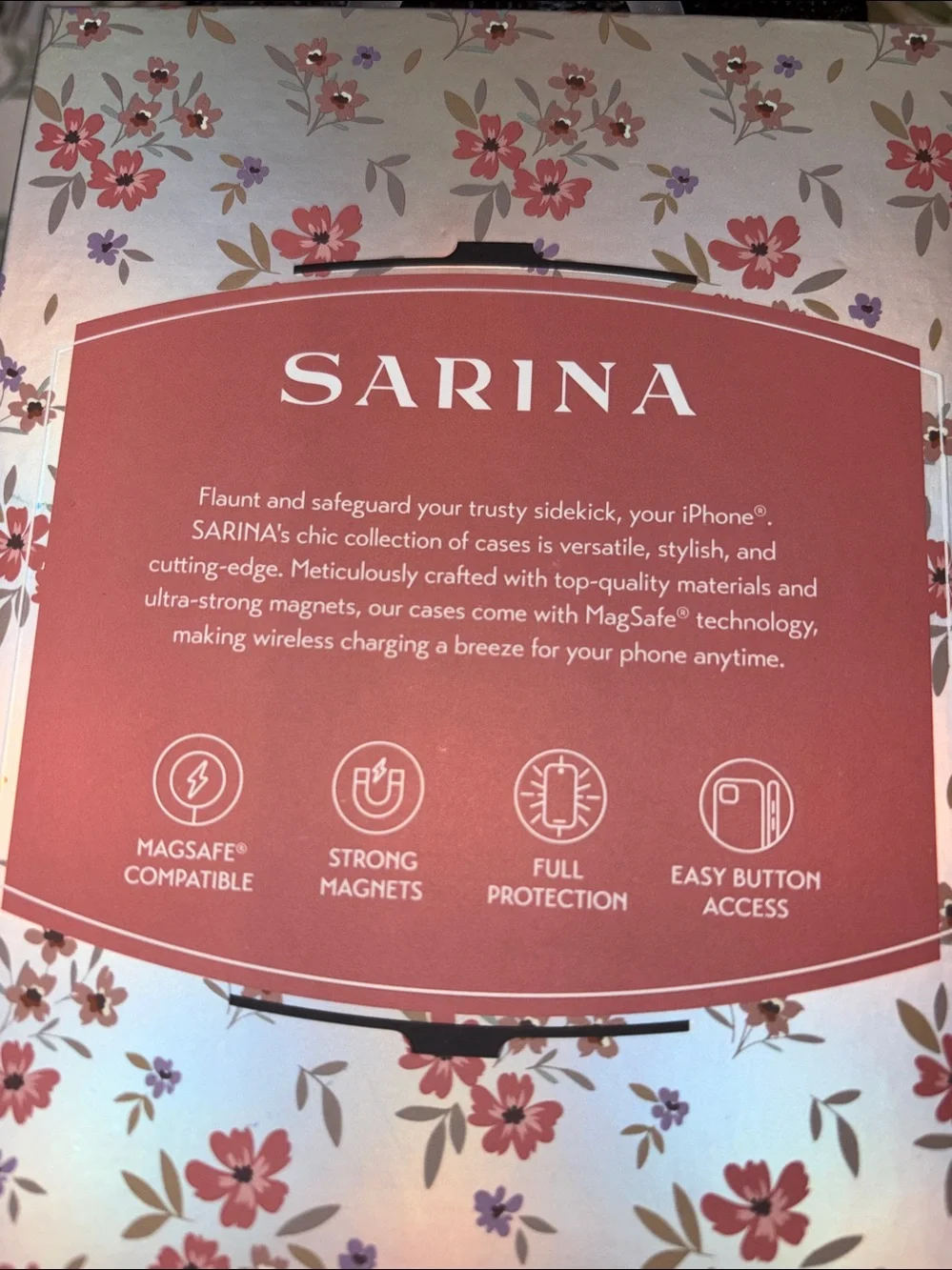 Sarina Floral Pink MagSafe-Compatible Clear Phone Case NWT